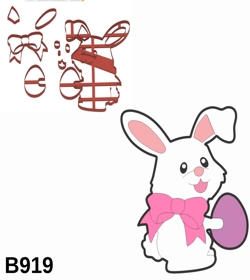 Cortador Modular Coelho Segurando Ovo de Páscoa 6CM B919