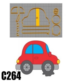 Cortador Carro pneu furado modular 5cm C264