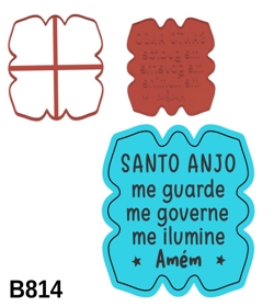 Cortador Com Carimbo Oração Santo Anjo 7CM B814