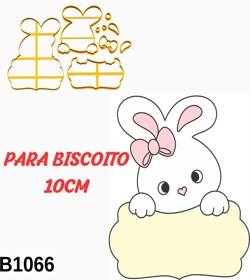 Cortador Biscoito Coelho Páscoa Placa 10CM B1066
