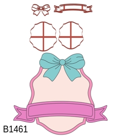 Cortador Moldura Com Faixa e Laço 8CM B1461