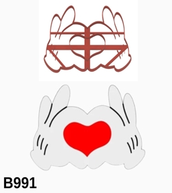 Cortador Mão Coração Mickey e Minie Disney Mod3 6CM B991