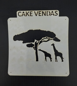 Stencil Árvore Safari e Girafa Rei Leão 8CM