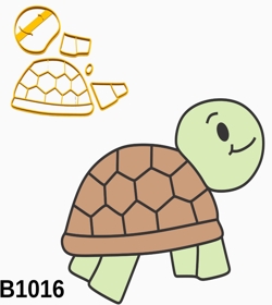 Cortador Modular  Fundo do Mar Tartaruga Mod4 7CM B1016