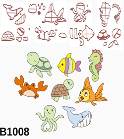 Kit Cortador Modular Fundo do Mar Cute 5CM B1008