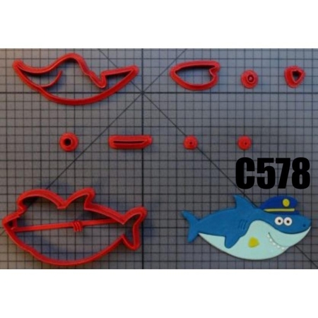 Cortador Baby Shark polícia 5cm modular C578