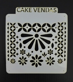 Stencil Arabescos Flores Mod1