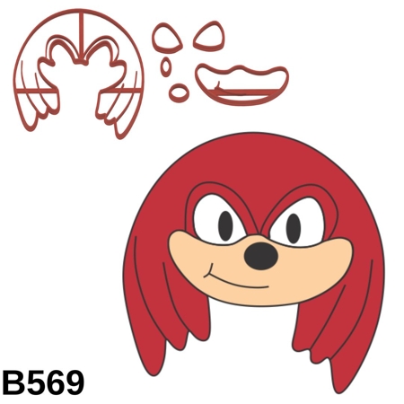 Cortador Knuckles Sonic Cabeça 5CM B569