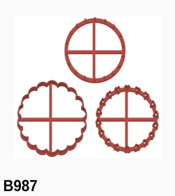 Cortador Círculo Escalope Babado com Marcadores 7CM B987