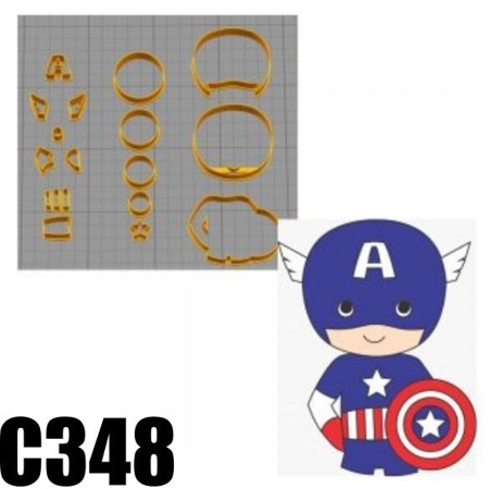 Cortador capitão america baby – 5cm modular C348