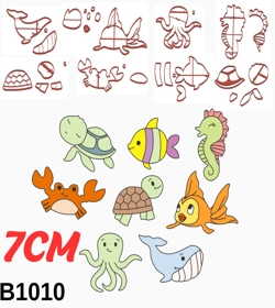 Kit Cortador Modular Fundo do Mar Cute 7CM B1010
