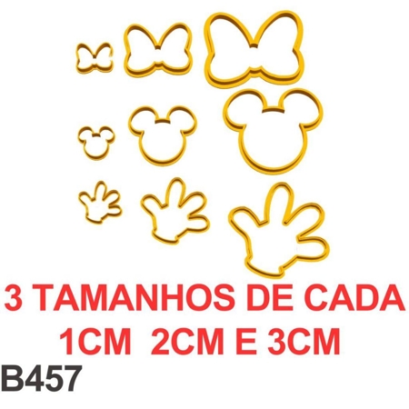 Kit Cortador Minnie Cabeça Laço e Luva B457