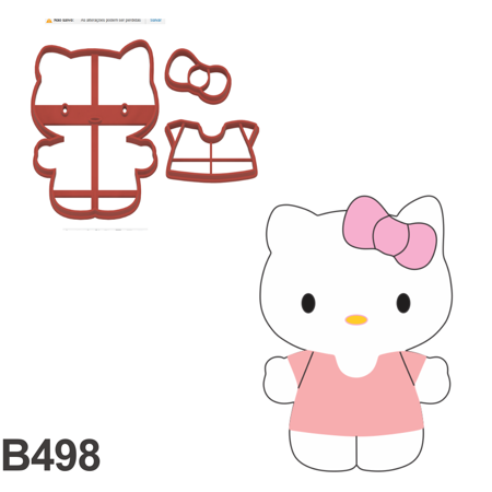 Cortador Modular hello Kitty Corpo Mod2 7CM B498